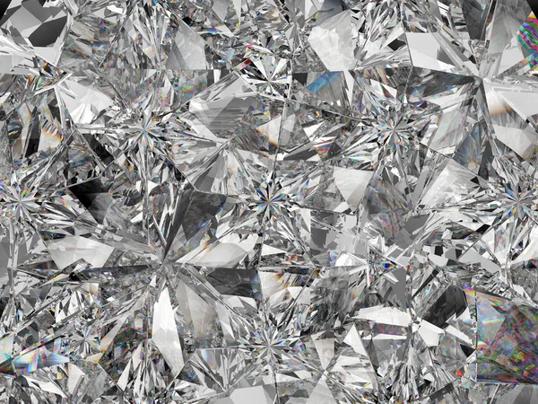 Diamantstruktur Extrem Närbild Och Kalejdoskop Ovanifrån Rund Ädelsten Render Illustration — Stockfoto