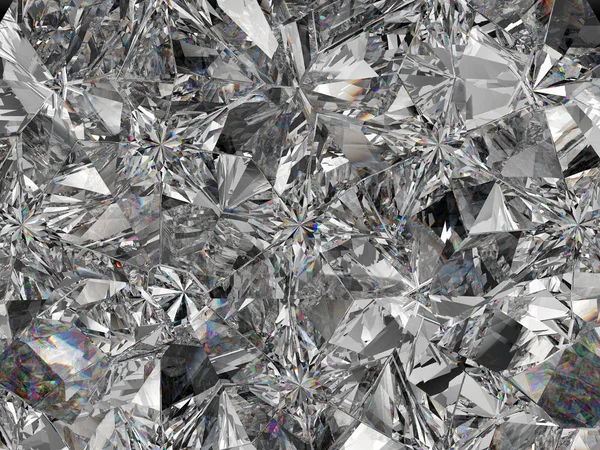 Diamantstruktur Extreme Nahaufnahme Und Kaleidoskop Draufsicht Auf Runden Edelstein Render — Stockfoto