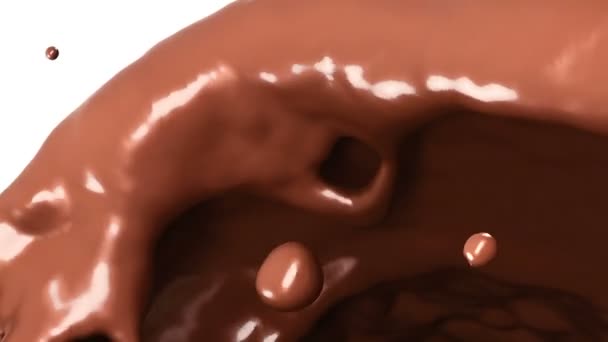 Forró Csokoládéval Vagy Kakaó Kifröccsent Szubsztrát Eltávolítására Lassú Mozgás Render — Stock videók