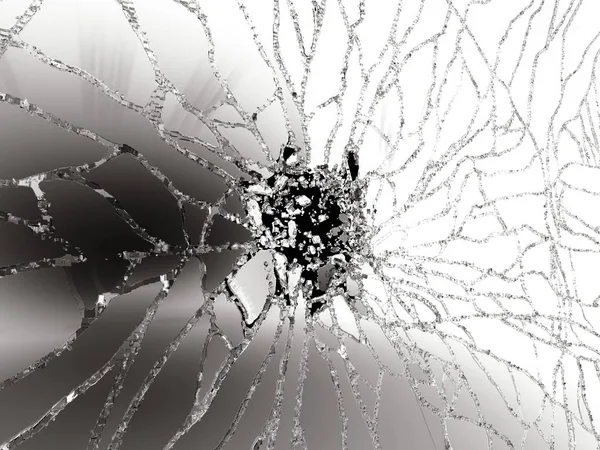 Pièces de verre brisé détruit sur noir — Photo