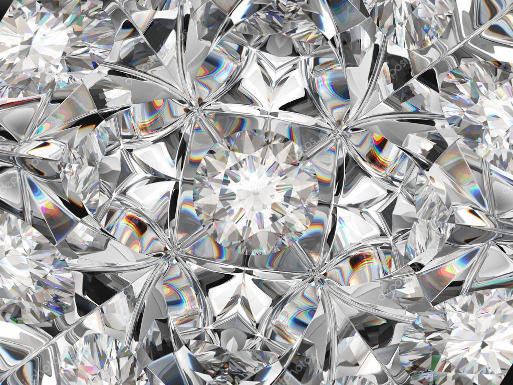 diamond structure extreme closeup with kaleidoscope effect
