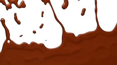 Beyaz arka plan üzerinde çikolata akan