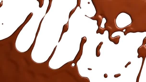 Proudící Čokolády Bílé Pozadí — Stock video