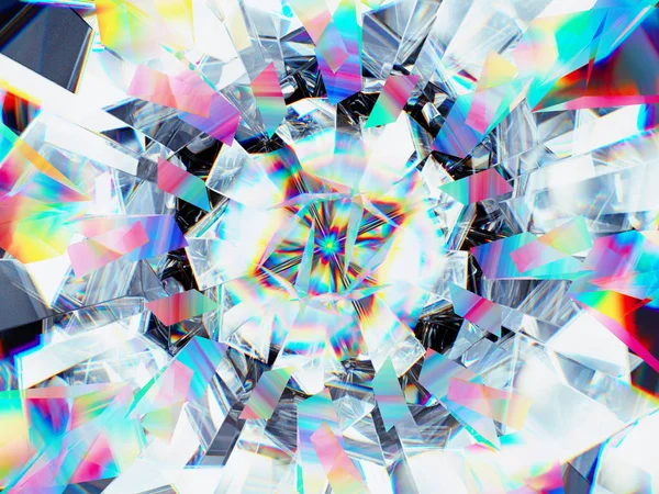 Diamantstruktur extreme Nahaufnahme und Kaleidoskop — Stockfoto