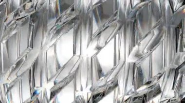 Gemstone elması ya da parlak cam üçgen kaleydoskop ayrımı. 3D canlandırma, 3D animasyon, alfa mat