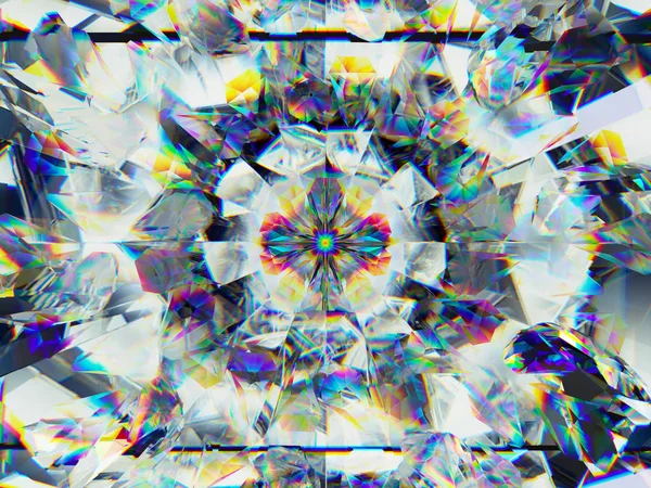 Diamond struktura extrémní closeup a kaleidoskop — Stock fotografie