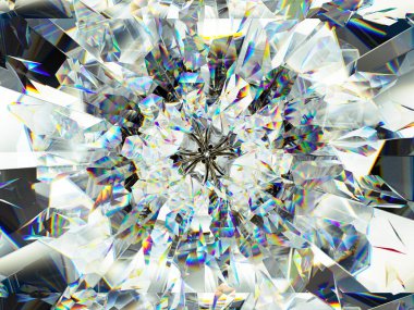 Değerli taş veya elmas doku closeup ve kaleydoskop