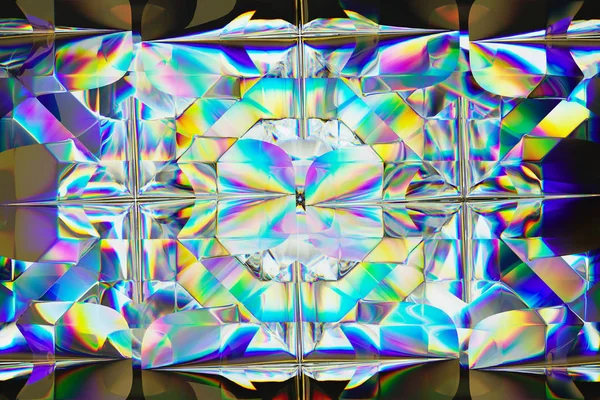 Gemstone nebo Diamantová textura, zaostřená a kaleidoskop — Stock fotografie