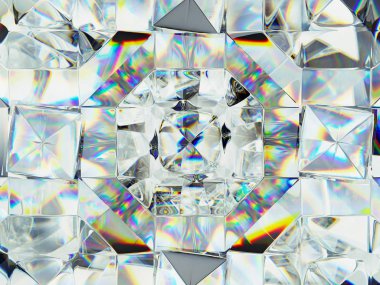 Değerli taş veya elmas doku closeup ve kaleydoskop