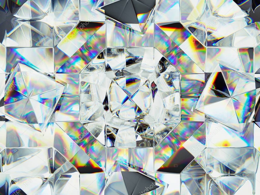 diamond structure extreme closeup and kaleidoscope