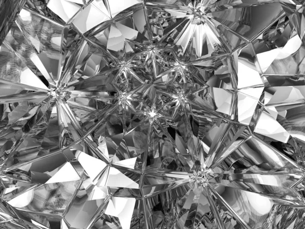 Gemstone diamante ou vidro brilhante estrela textura caleidoscópio — Fotografia de Stock