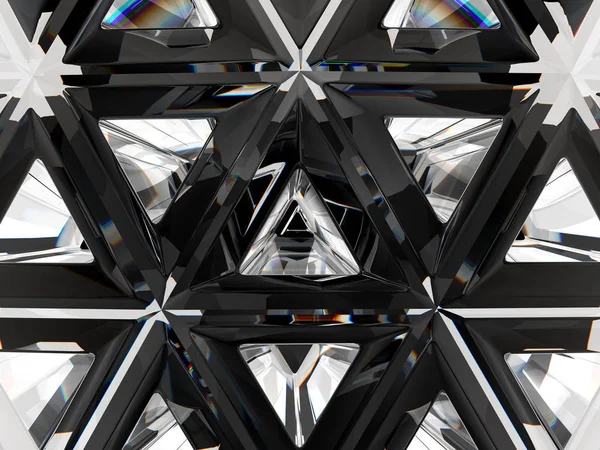 Блискучий діамант або блискуче скло трикутної текстури калейдоскоп — стокове фото