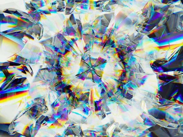 Gyémánt szerkezetének extrém Vértes és Kaleidoszkóp — Stock Fotó