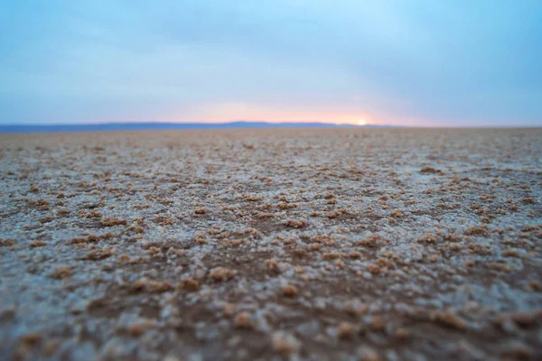 Sós sivatag Tunéziában hajnalban — Stock Fotó