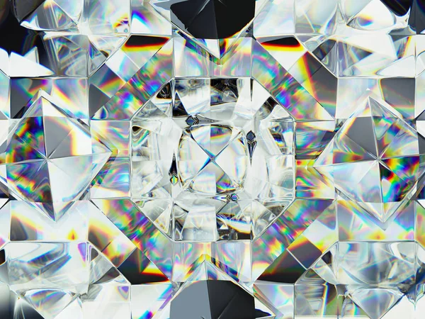 Diamond structuur extreme close-up en Caleidoscoop — Stockfoto