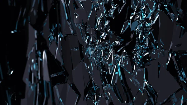 Stukken van transparant glas gebroken of gebarsten — Stockfoto