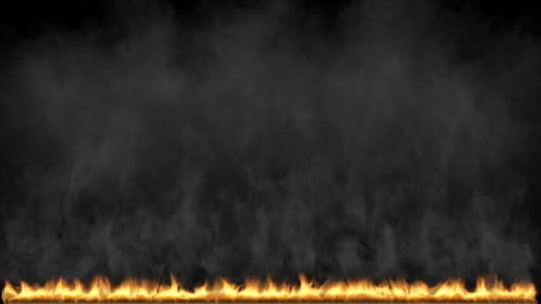 Feuer Und Flammenexplosion Mit Rauch Oder Rauch Zeitlupe Alphamaterial Darstellung — Stockvideo