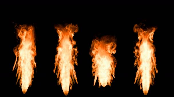 Fire Flame Explosion Smoke Fume Slow Motion Alpha Matte Render — Stock Video