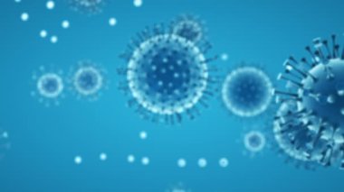 Coronavirus ya da Roman Coronavirüs 2019-ncov hareketli hücreler, salgın hastalık. 3D canlandırma, 3D canlandırma