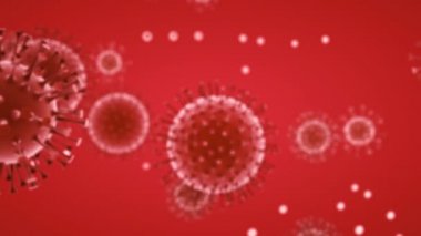 Coronavirus ya da Roman Coronavirüs 2019-ncov hareketli hücreler, salgın hastalık. 3D canlandırma, 3D canlandırma
