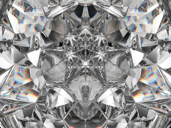 Gemstone or diamond texture closeup and kaleidoscope — Stock Photo, Image