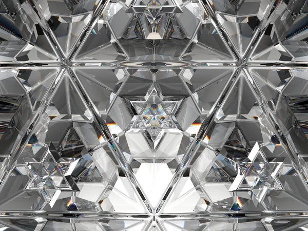 Diamant structuur ster vorm en caleidoscoop achtergrond — Stockfoto