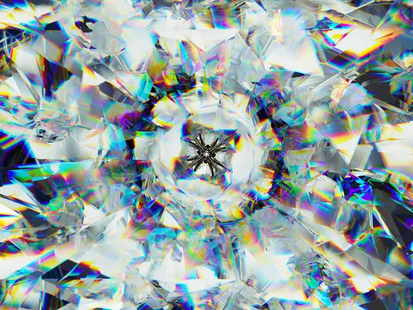 Gemstone Eller Diamant Struktur Närbild Och Kalejdoskop Render Illustration — Stockfoto