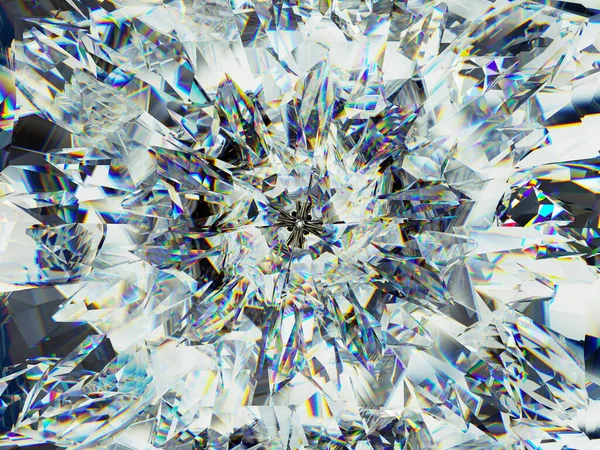 Gemstone Diamond Texture Closeup Kaleidoscope Render Illustration — Stock Photo, Image