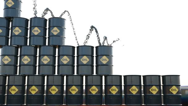 Рыночный Кризис Спад Цен Нефть Рендеринг Анимация — стоковое видео