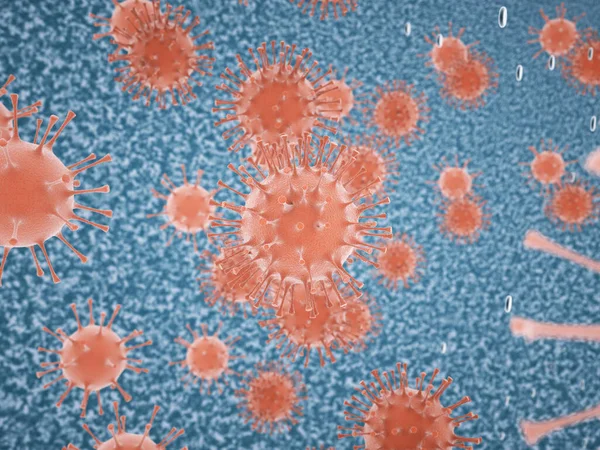 Coronavirus Covid Celpandemisch Virus Render Illustratie — Stockfoto