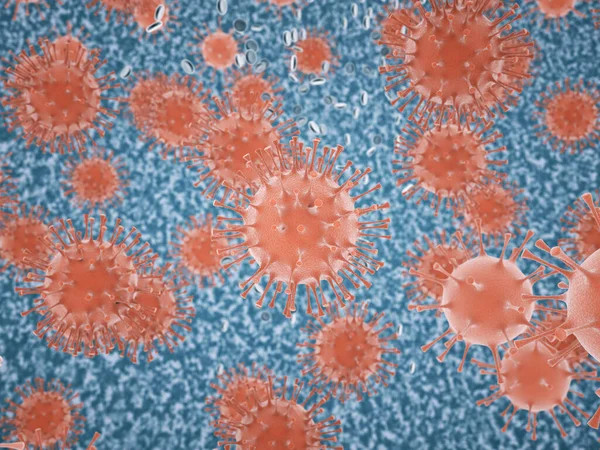 Coronavirus Covid Cell Pandemic Virus Render Illustration — Stock Photo, Image