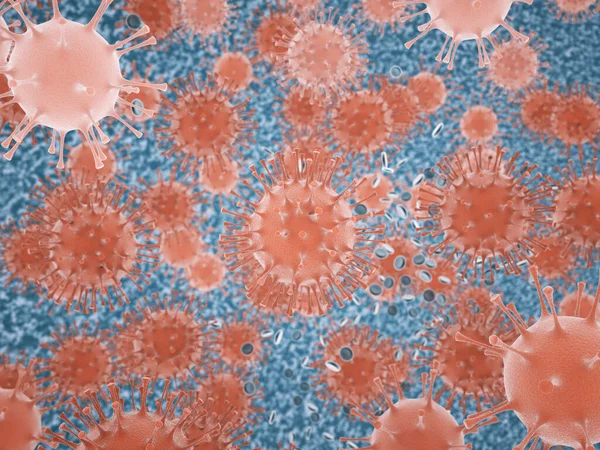 Coronavirus Covid Celpandemisch Virus Render Illustratie — Stockfoto