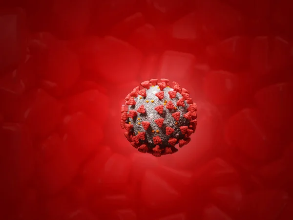 Covid Coronavirus Cel Pandemisch Virus Render Illustratie — Stockfoto