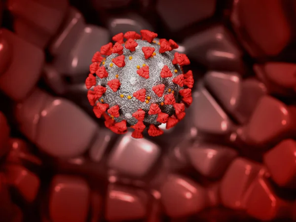 Covid Coronavirus Cell Pandemic Virus Render Illustration — Stock Photo, Image