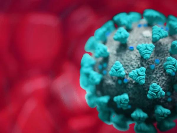 Ковід Коронавірусний Клітинний Пандемічний Вірус Художнім Мілководдям Dof Рендеринг Ілюстрація — стокове фото