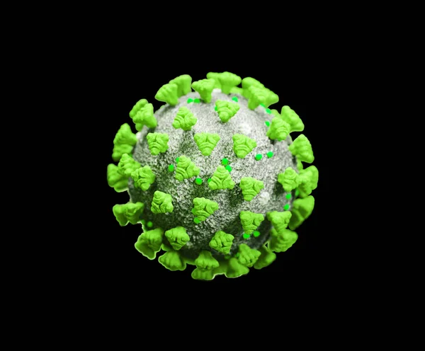 Covid Coronavirus 대유행성 바이러스는 색에서 분리되었다 Render Illustration — 스톡 사진