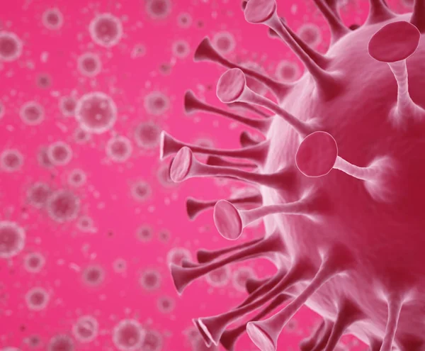 Ковід Коронавірус Sars Cov Вірус Пандемії Клітин Рендеринг Ілюстрація — стокове фото