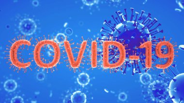 Covid-19 Coronavirus SARS-CoV-2 hücre salgını virüsü. 3d görüntüleme, 3d illüstrasyon