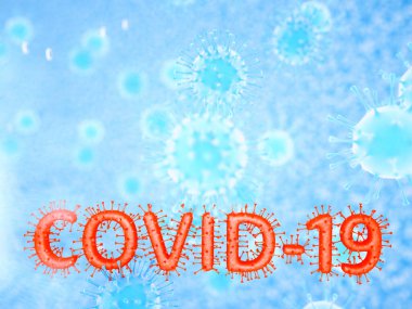 Covid-19 Coronavirus SARS-CoV-2 hücre salgını virüsü. 3d görüntüleme, 3d illüstrasyon