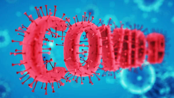 Ковід Коронавірус Sars Cov Вірус Пандемії Клітин Рендеринг Ілюстрація — стокове фото