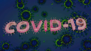 Covid-19 Coronavirus SARS-CoV-2 hücre salgını virüsü. 3d görüntüleme, 3d illüstrasyon