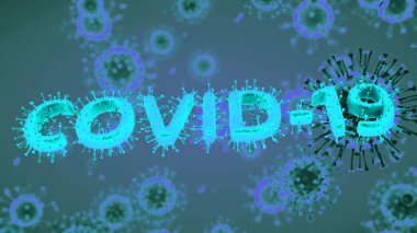 Covid-19 Coronavirus SARS-CoV-2 hücre salgını virüsü. 3d görüntüleme, 3d illüstrasyon