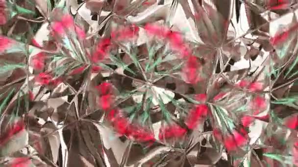 Kaleidoscope Abstraction Rotating Sparkling Shiny Glass Texture Seamless Loop Render — Stock Video