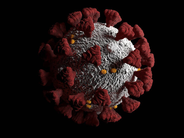 Covid-19 Coronavirus SARS-CoV-2 cell pandemic virus. 3d render, 3d illustration