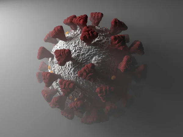 Covid Coronavirus Sars Cov Buněčný Pandemický Virus Mlze Vykreslení Ilustrace — Stock fotografie