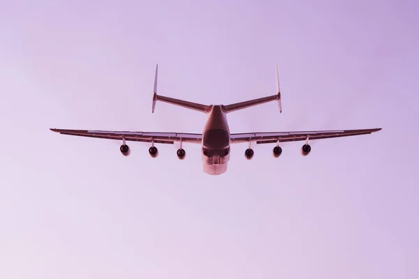 Avionul Antonov 225 Mriya Decolat Aeroportul Gostomel Apusul Soarelui Din — Fotografie, imagine de stoc