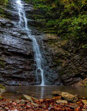 Ukrayna 'nın Velikij Rozhin köyü yakınlarındaki Luzhkivskij adlı Karpat dağlarında şelale