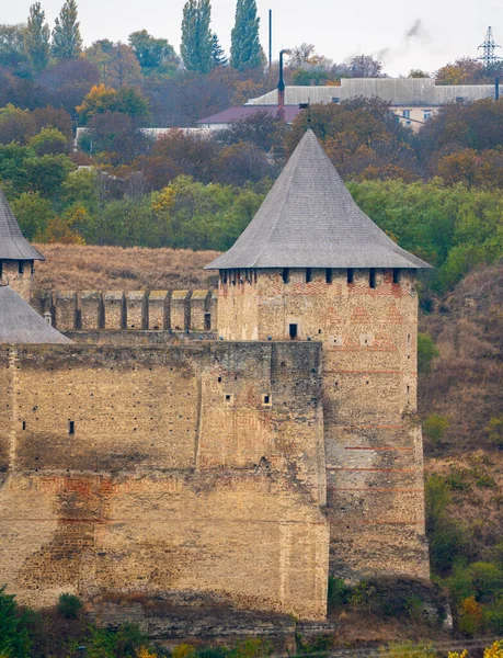 Khotyn Fästning Panoramautsikt Hösten Turism Ukraina — Stockfoto