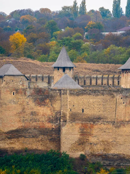 Khotyn Fortress Panoramic View Autumn Tourism Ukraine — Stock Photo, Image