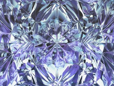 Gemstone elması ya da parlak cam üçgen desenli kaleydoskop. 3d görüntüleme, 3d illüstrasyon